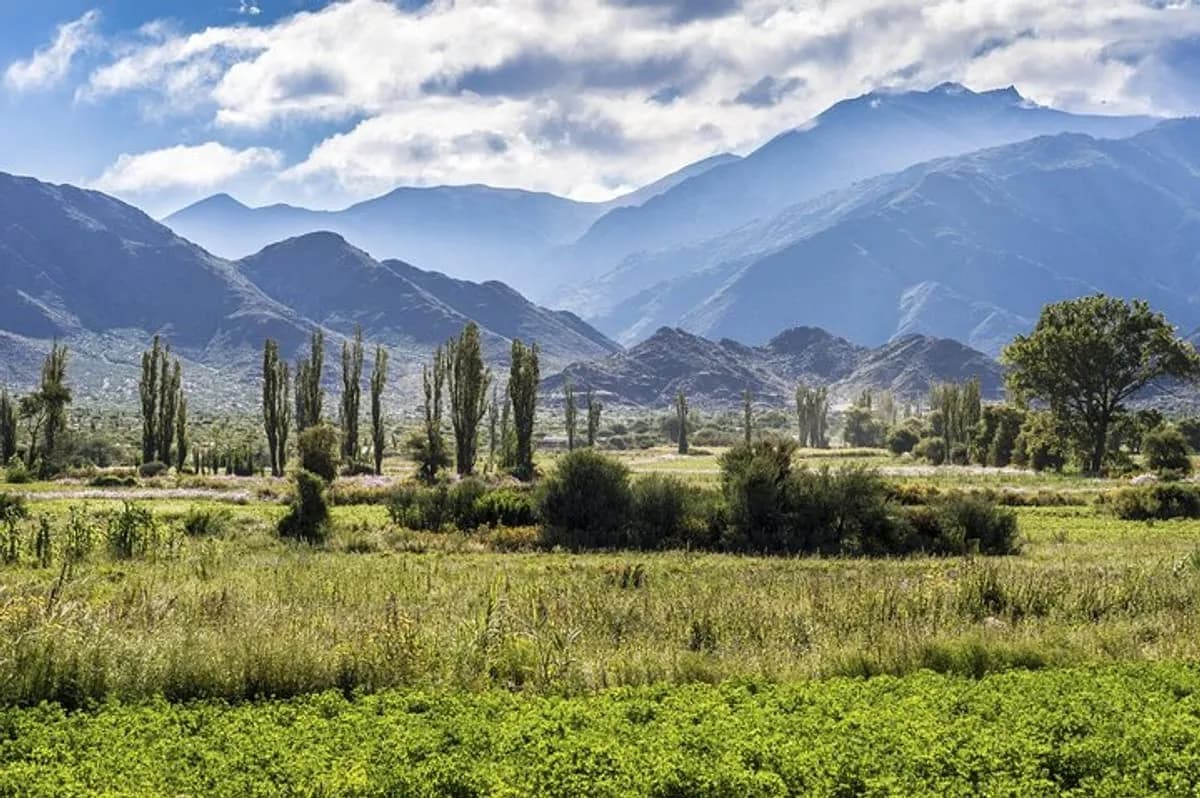 Green valley and mountain ranges, Salta, Argentina